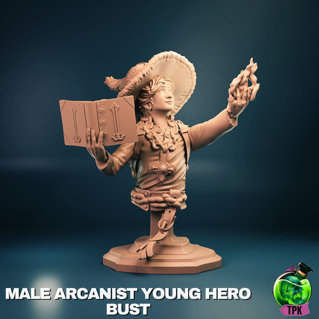 Male Young Arcanist | Tabletop Gaming Mini or Display Figure | TPKLab