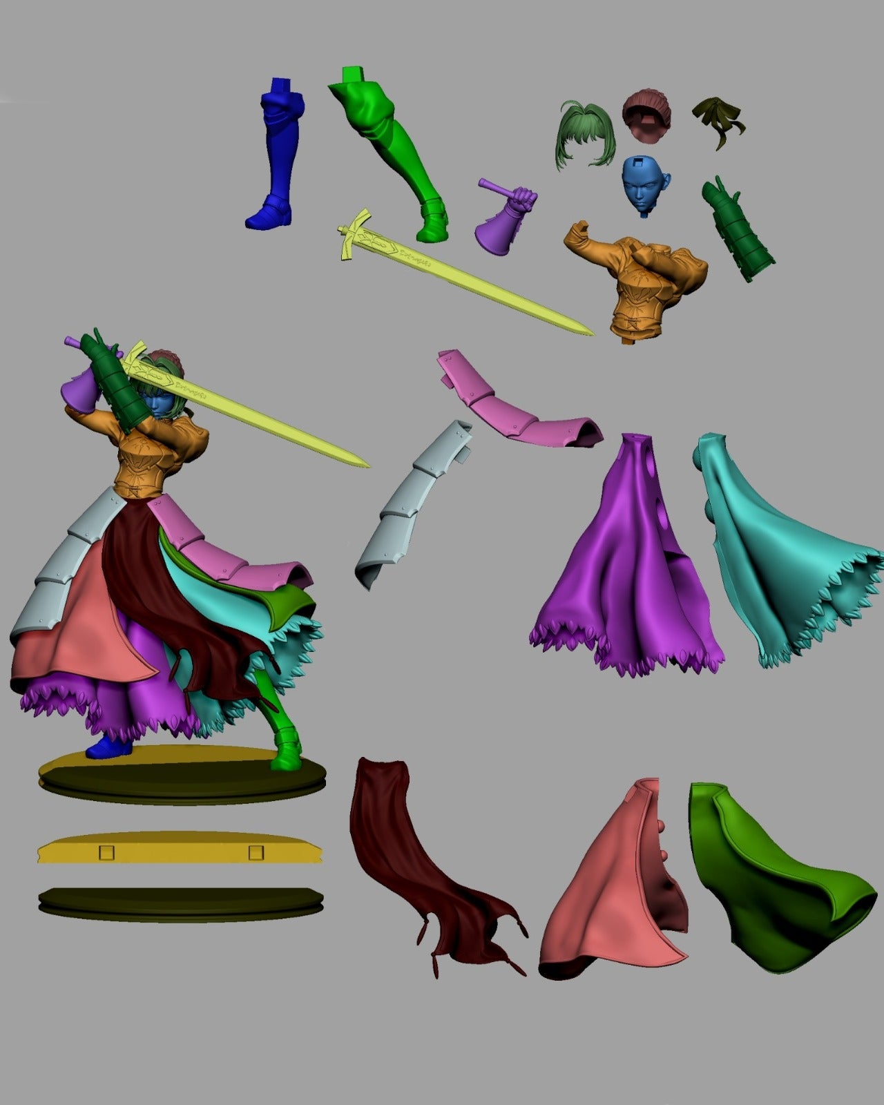 1:12 Holy Sword Knight | 3D Printed Resin Garage Kit Figure | CA 3D Studios