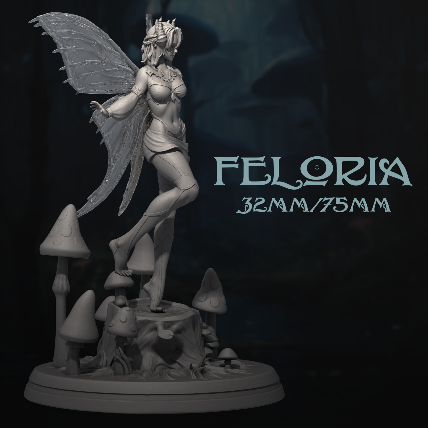 Feloria | Tabletop or Display Scale | D&D TTRPG Fantasy Miniature | Dungeons and Maidens
