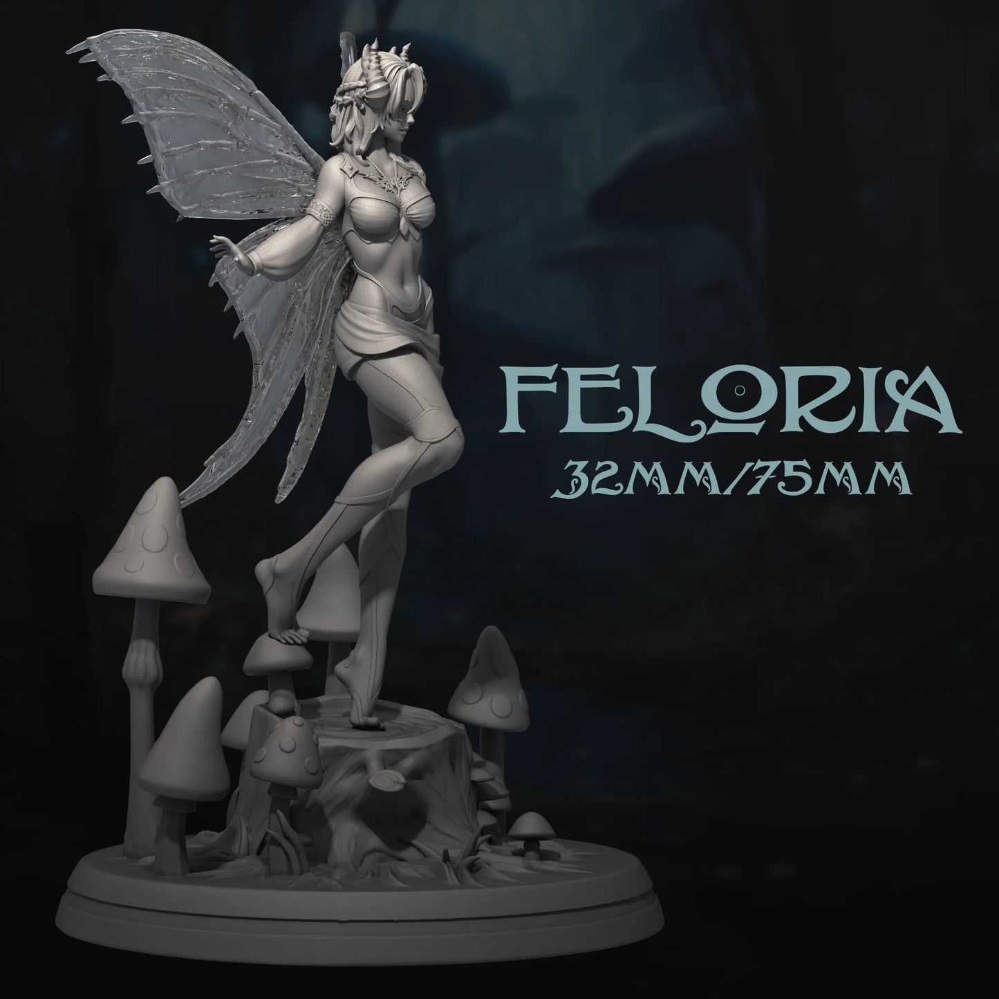Feloria | Tabletop or Display Scale | D&D TTRPG Fantasy Miniature | Dungeons and Maidens