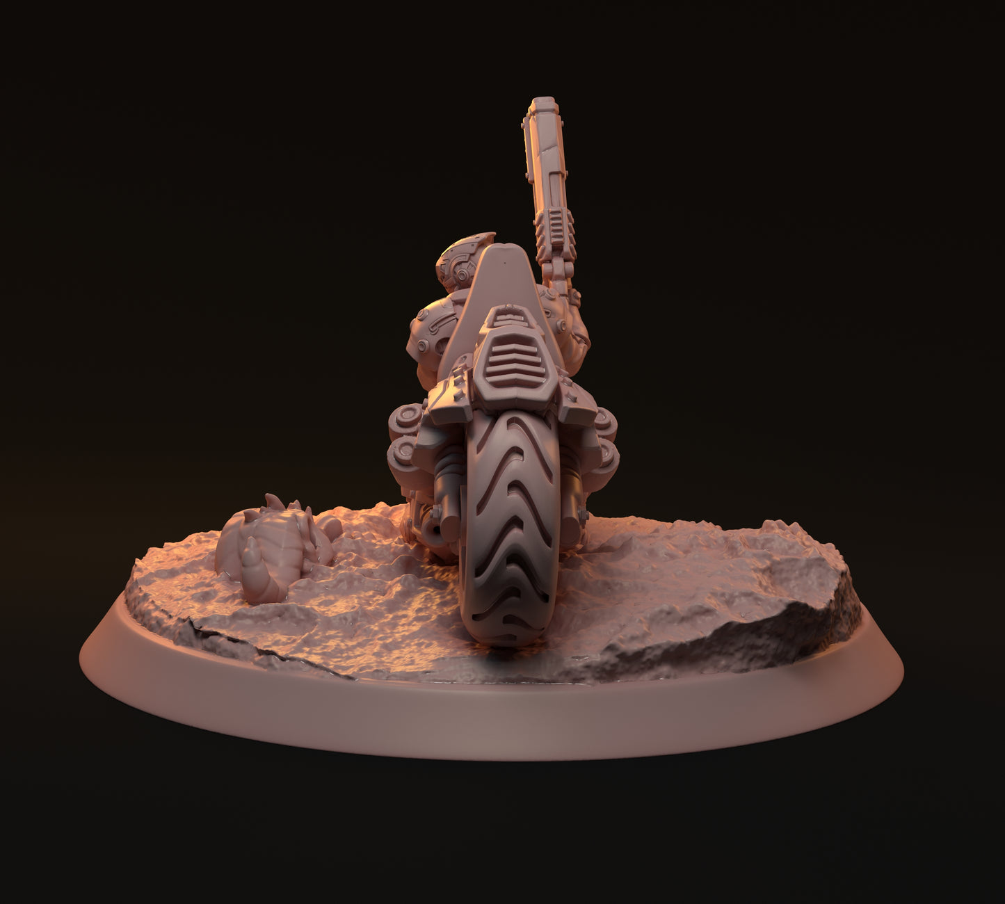 Heim, Cyberpunk Soldier, Motorcycle | D&D TTRPG Miniature | Hardwitch Games