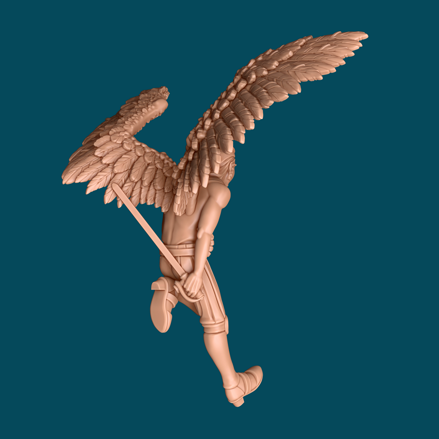Detailed D&D miniature of Nightshade, a winged non-musical bard by Tattles Told 3D, featuring intricate wings and fantasy design.