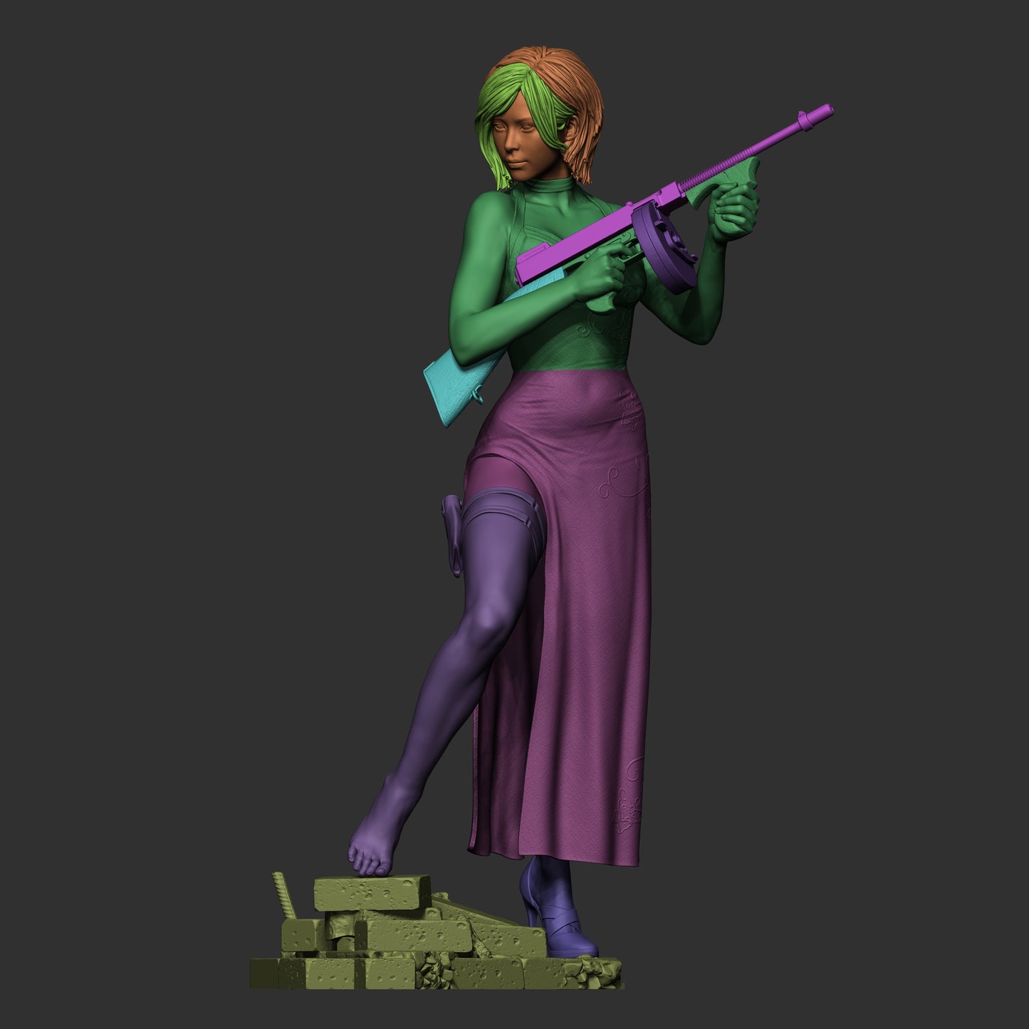 1:12 Femme Fatale Agent | 3D Printed Resin Garage Kit Figure | CA 3D Studios
