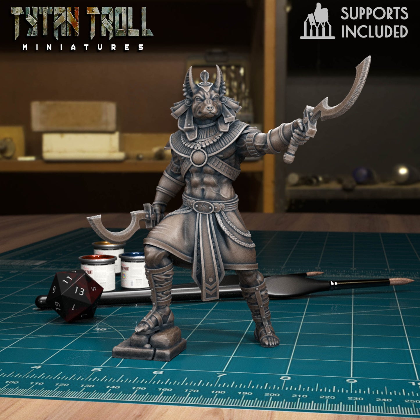 Anubis Jackal-Headed Guardians | D&D TTRPG Mini | TytanTroll Miniatures