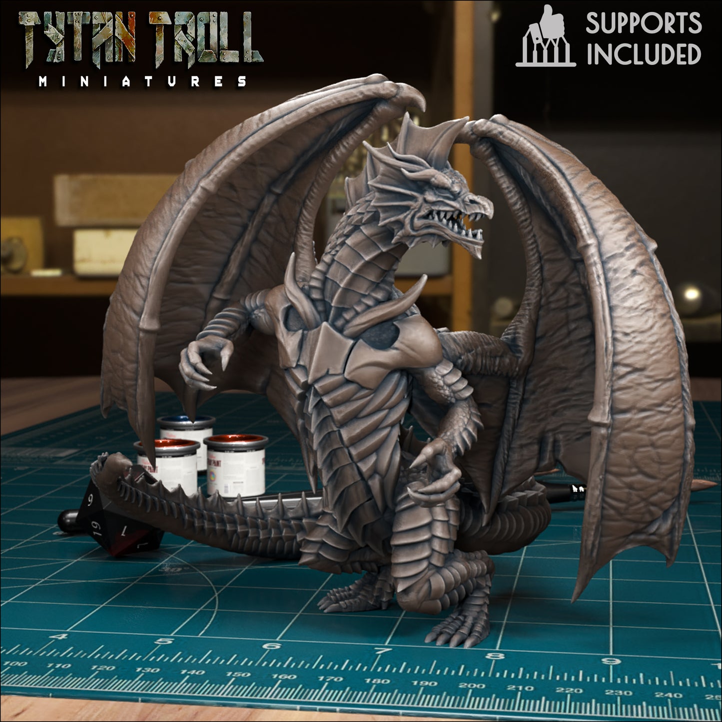CoS Argynvost (Silver Dragon) | D&D TTRPG Mini | TytanTroll Miniatures