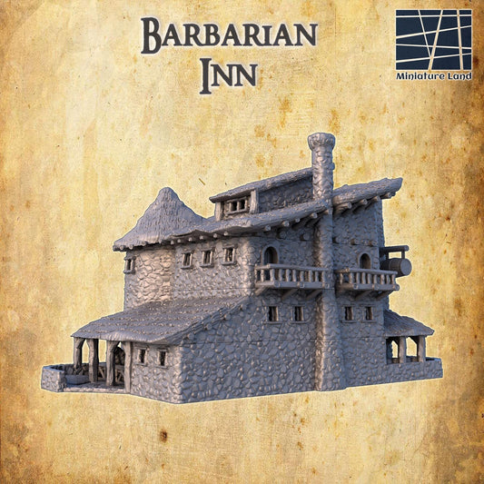 Barbarian Inn | 28mm Scale Model Terrain | D&D TTRPG Playable 3D Printed Building | MiniatureLand