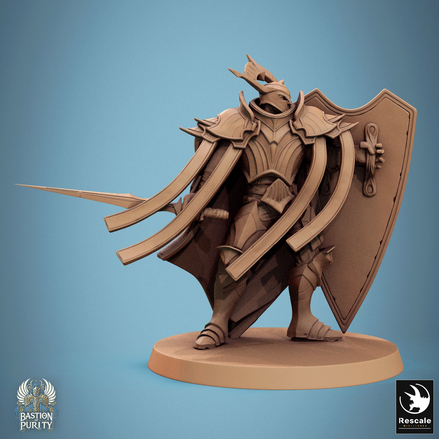 Aeterna Infantry General, Bastion of Purity Warband | D&D TTRPG Miniature | Rescale Miniatures