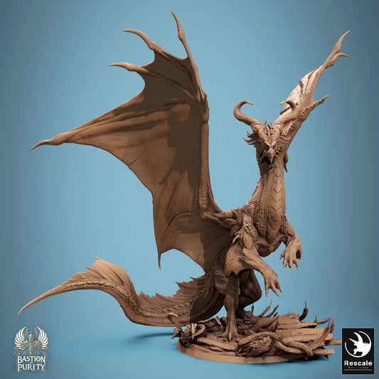 Bronze Dragon, Legendary Metallic Monster | D&D TTRPG Dragon Miniature | Rescale Miniatures