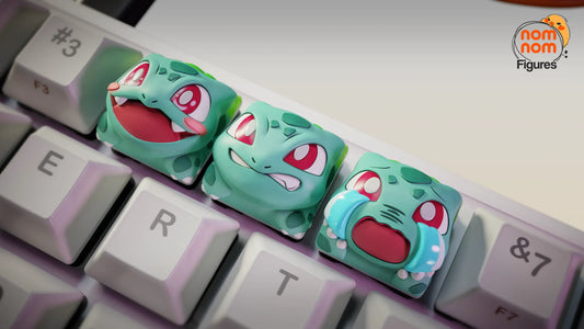 Keycaps - Leafy Starter | 3D Printed Resin Anime Fan Art | Nomnom Figures