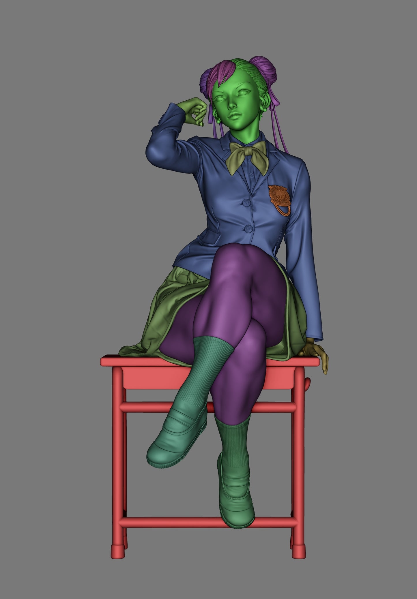 1:12 Street Fighting Student | 3D Printed Resin Garage Kit Figure | CA 3D Studios