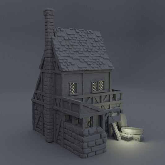 Coffin Maker | 28mm Scale | D&D TTRPG Playable 3D Printed Building Terrain Scenery | MiniatureLand
