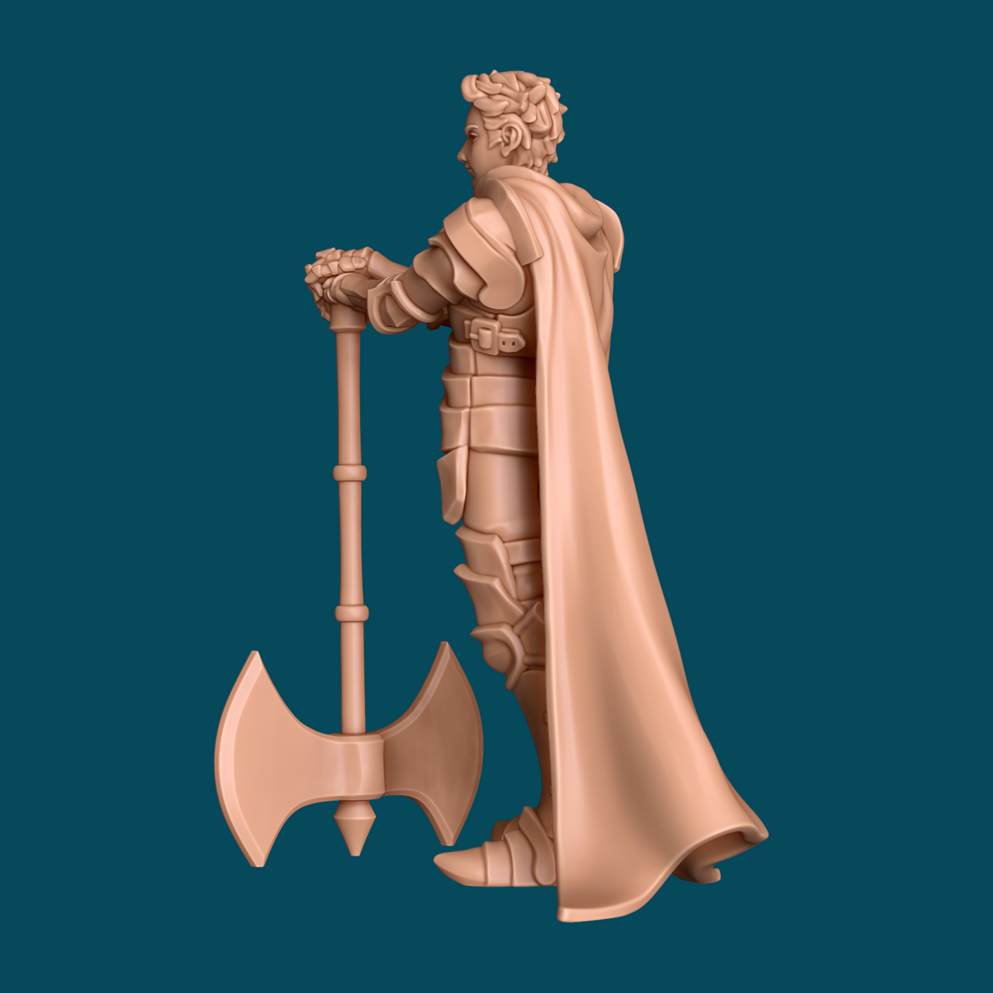 Deus, a normal human fighter miniature from Tattles Told 3D's TTRPG D&D collection, featuring a humanoid figure with armor and weapon.