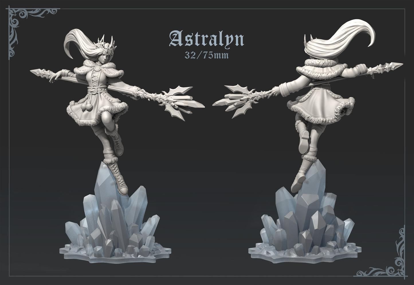 Astralyn | Tabletop or Display Scale | D&D TTRPG Fantasy Miniature | Dungeons and Maidens