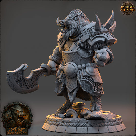 Boar Folk - The Covenant of Blackthorn | Tabletop or Display Scale | D&D Mini | Daybreak Miniatures