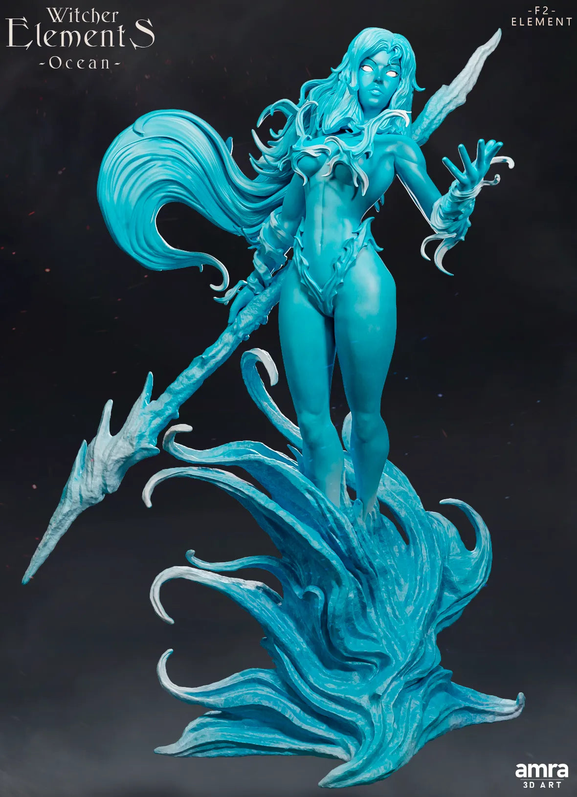 Witcher Elements, Beautiful Female Nature Figures | Display Statues | Amra 3D Art