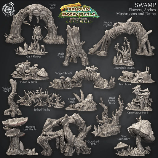 Swamp Set | TTRPG Scatter Diorama Dollhouse Miniature | Terrain Essentials