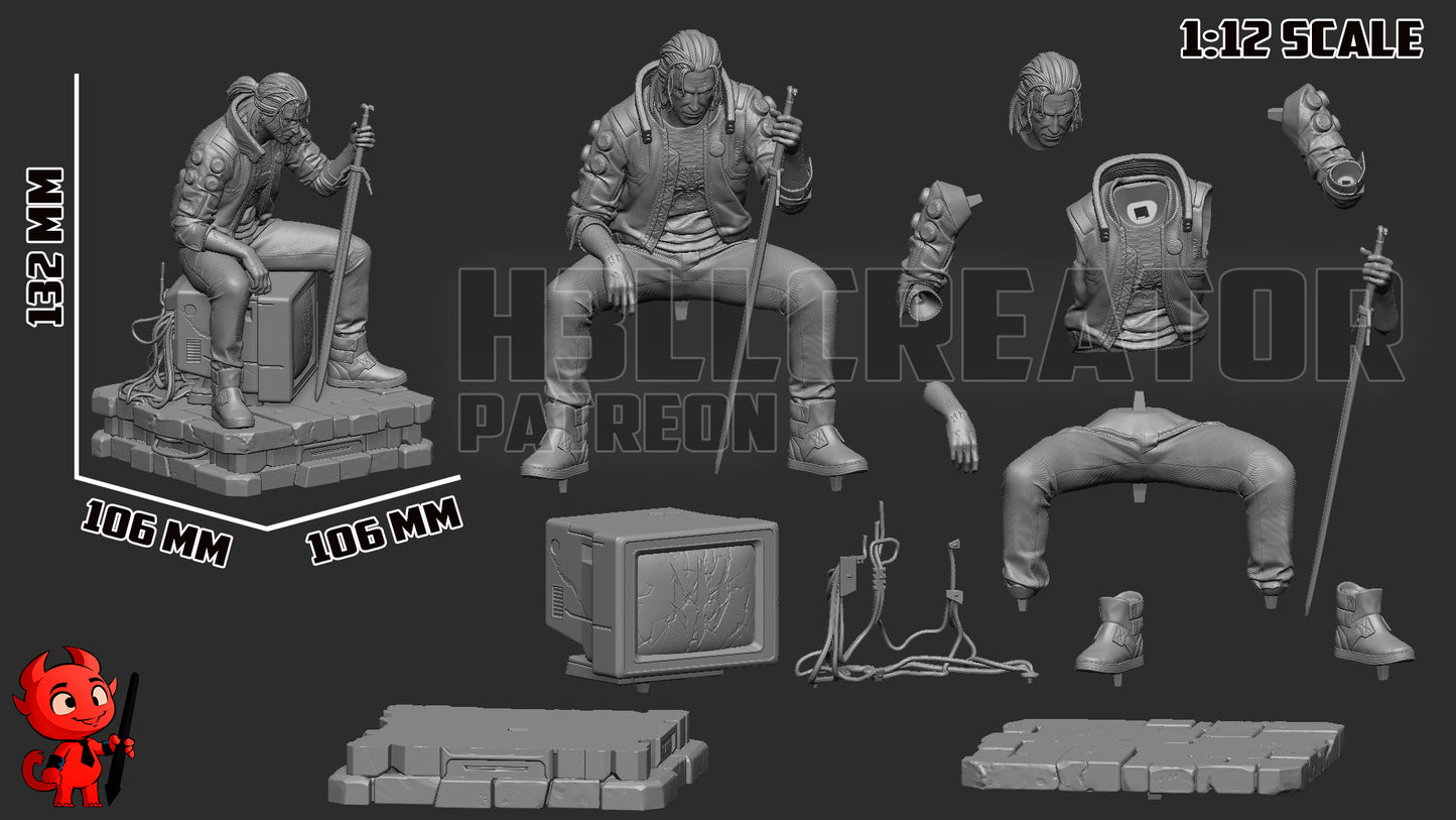 1:12 Cyber Rebel Silverronin | Resin Garage Kit Figure Game Fan Art | h3LL creator