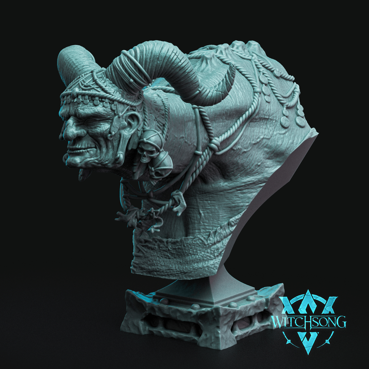 Horned Witch | Mini or Bust | Monster Miniature Statue | Witchsong Miniatures