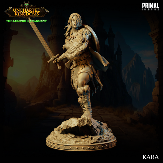 Barbarian Female Kara | Uncharted Kingdoms | Tabletop D&D Miniature | Primal Collectibles