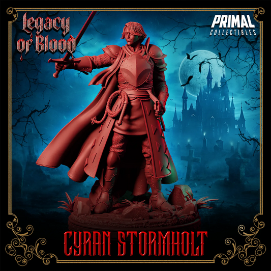Human Cyran Stormholt, Knight Paladin | Legacy of Blood | Tabletop D&D Miniature | Primal Collectibles
