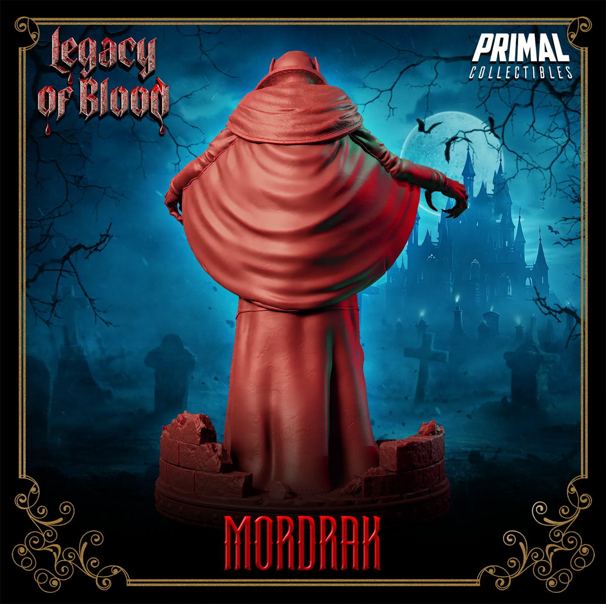 Nosferatu Mordrak miniature from Legacy of Blood tabletop game by Tattles Told 3D, featuring a detailed vampire figure for TTRPGs.