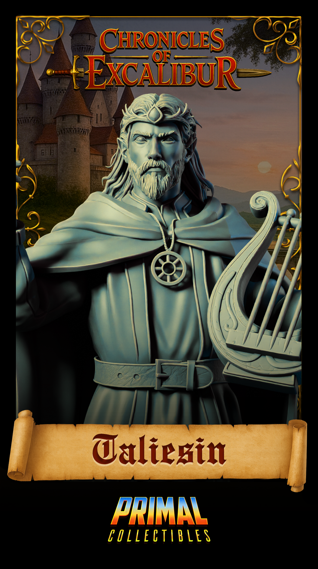 Bard Taliesin | Chronicles of Excalibur | Tabletop D&D Miniature | Primal Collectibles
