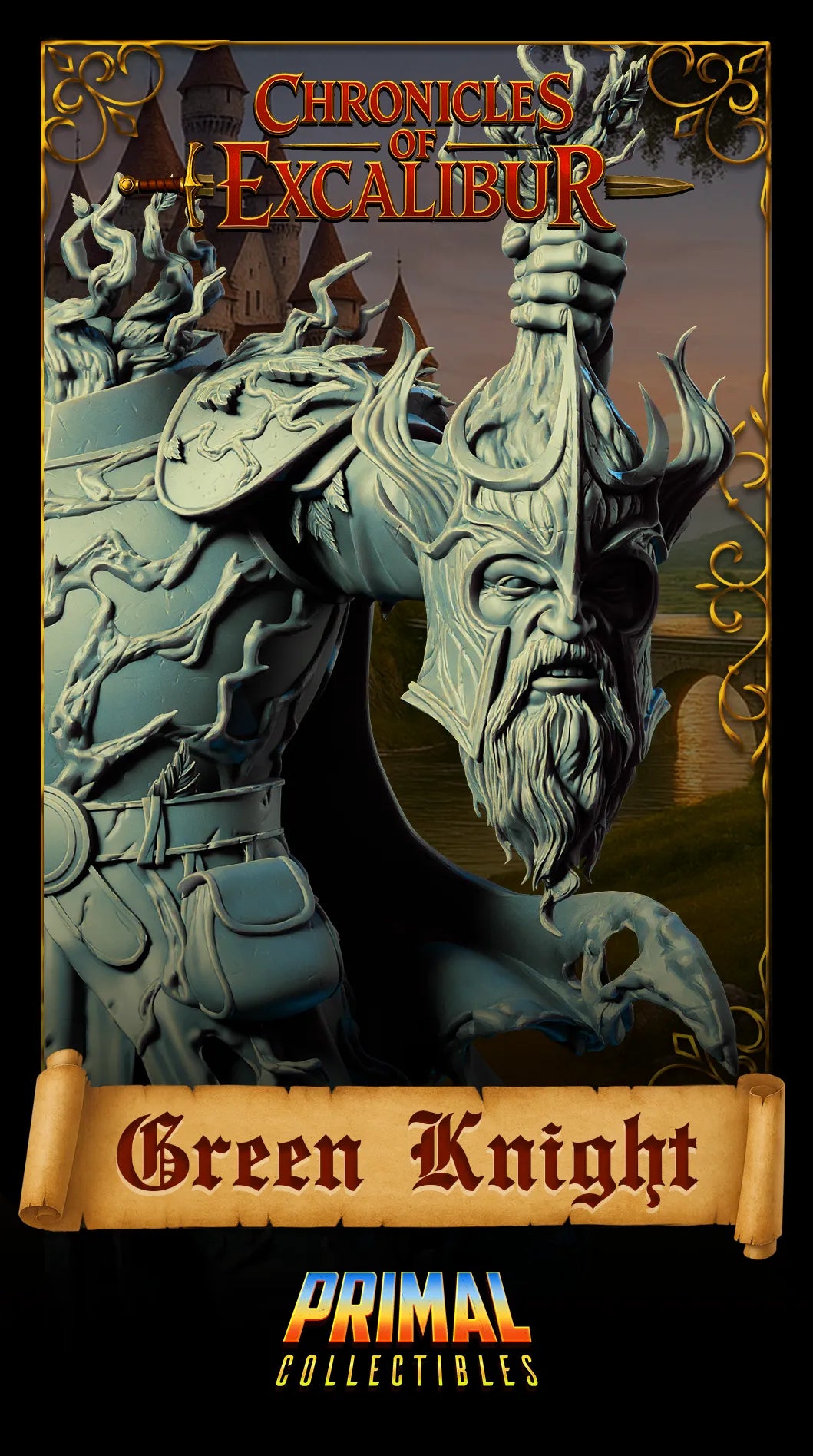 Mystic Knight Green Knight | Chronicles of Excalibur | Tabletop D&D Miniature | Primal Collectibles