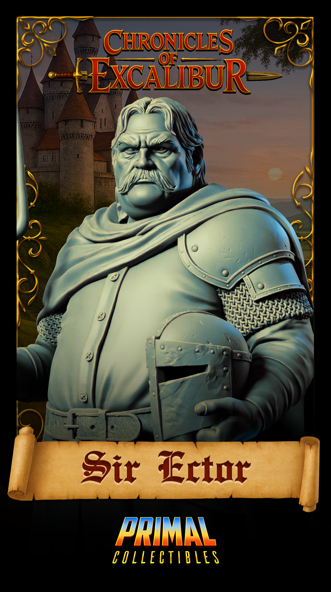 Caballero Sir Galahad | Crónicas de Excalibur | Miniatura D&D de Mesa | Primal Collectibles