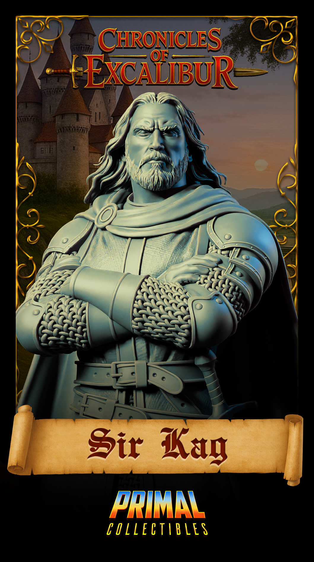 Knight Sir Kay | Chronicles of Excalibur | Tabletop D&D Miniature | Primal Collectibles
