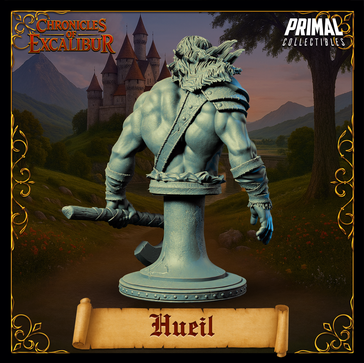 Warrior Hueil | Chronicles of Excalibur | Tabletop D&D Miniature | Primal Collectibles
