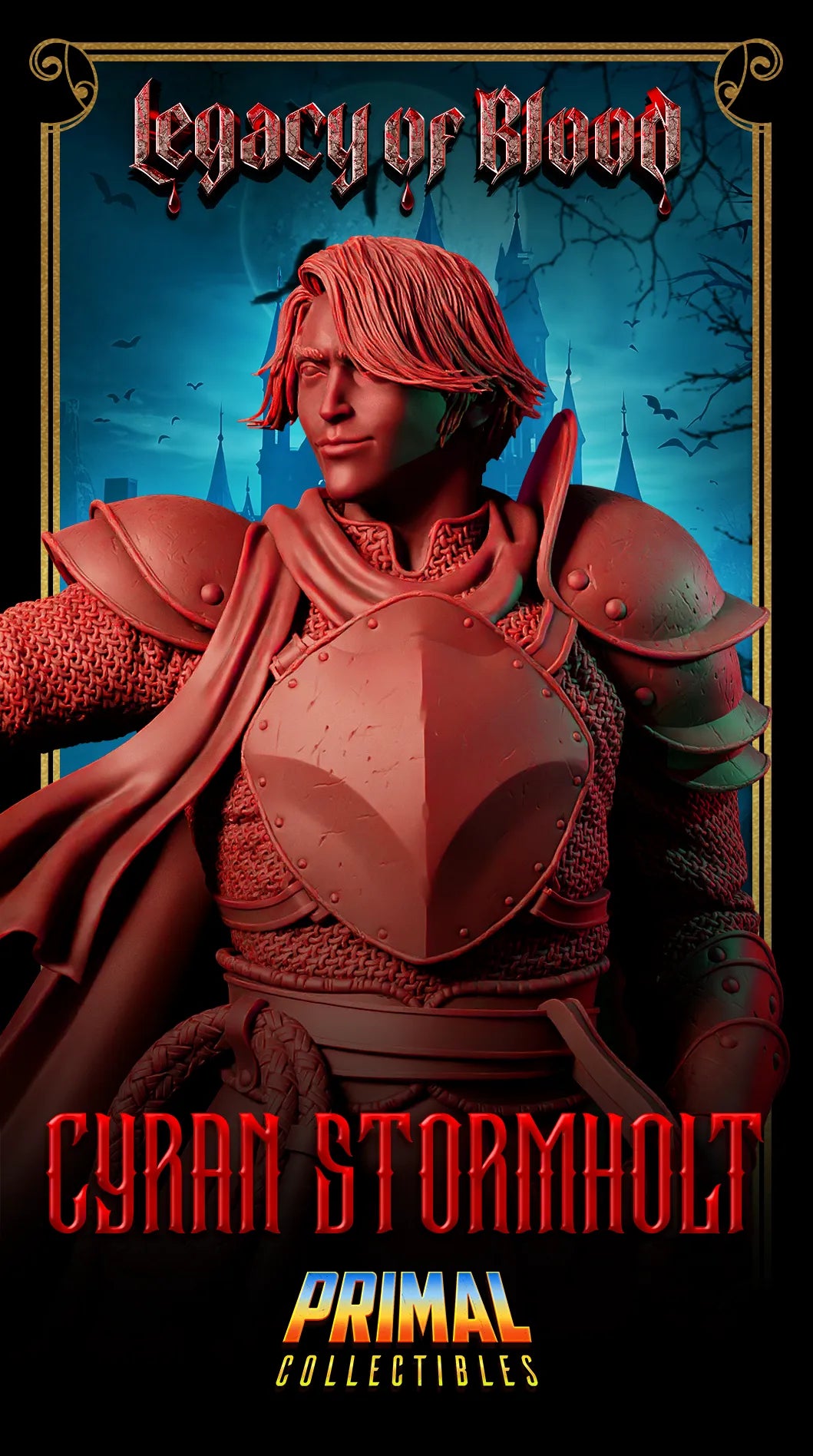 Human Cyran Stormholt, Knight Paladin | Legacy of Blood | Tabletop D&D Miniature | Primal Collectibles