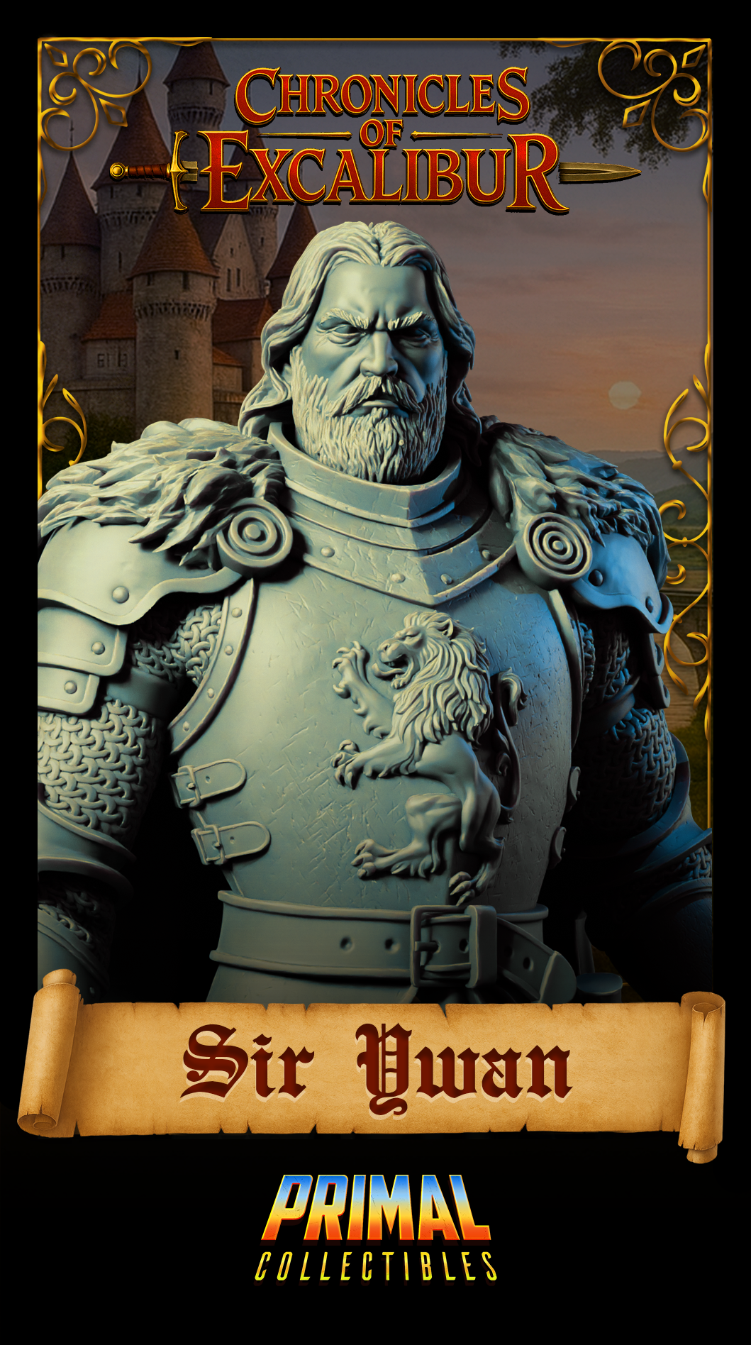 Knight Sir Ywan | Chronicles of Excalibur | Tabletop D&D Miniature | Primal Collectibles