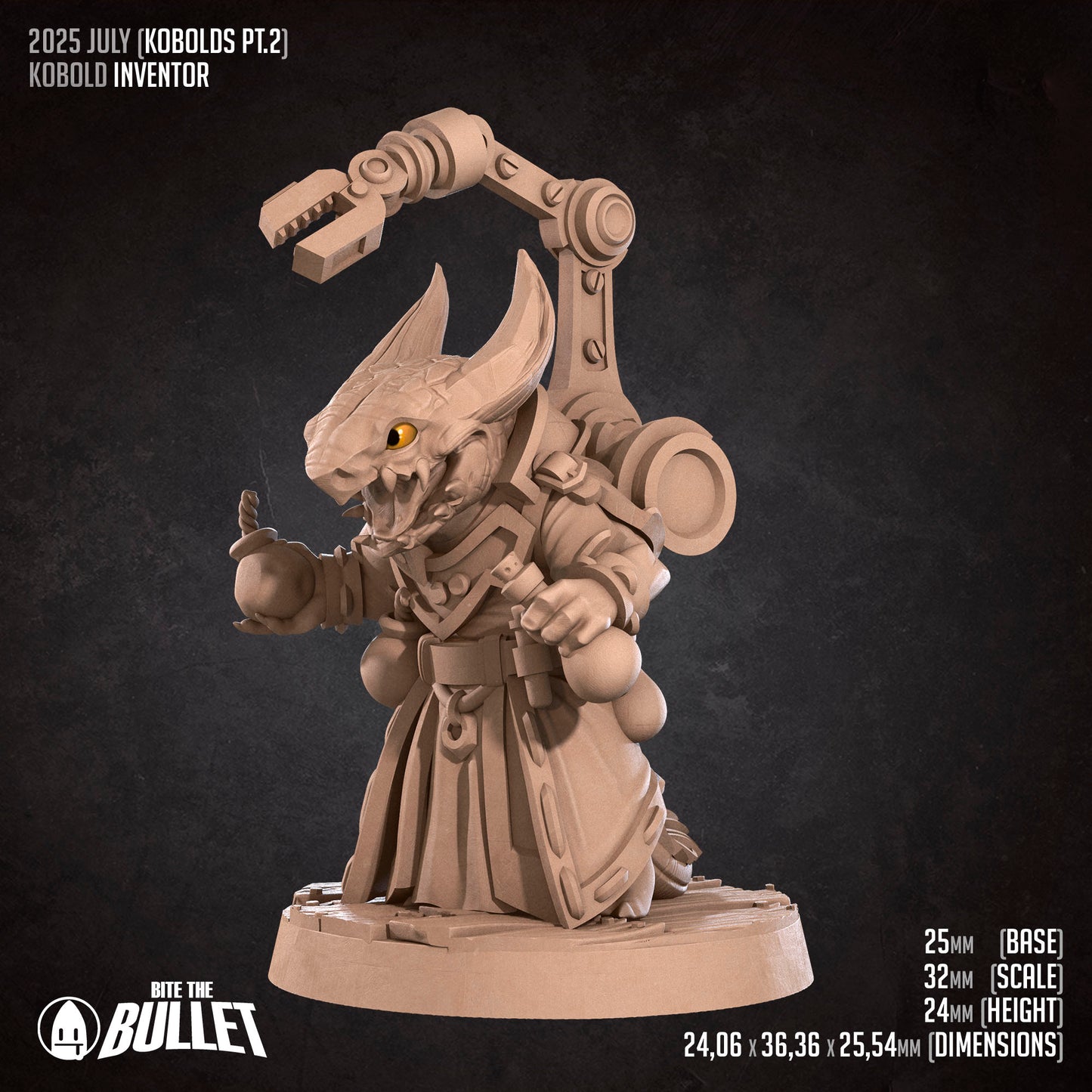 Kobold Inventor | D&D TTRPG Miniature | Bite the Bullet