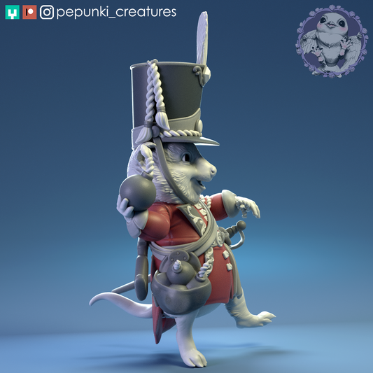 Quokka Grenadier | Tabletop or Display Scale | D&D Humblewood TTRPG Miniature | Pepunki Creatures