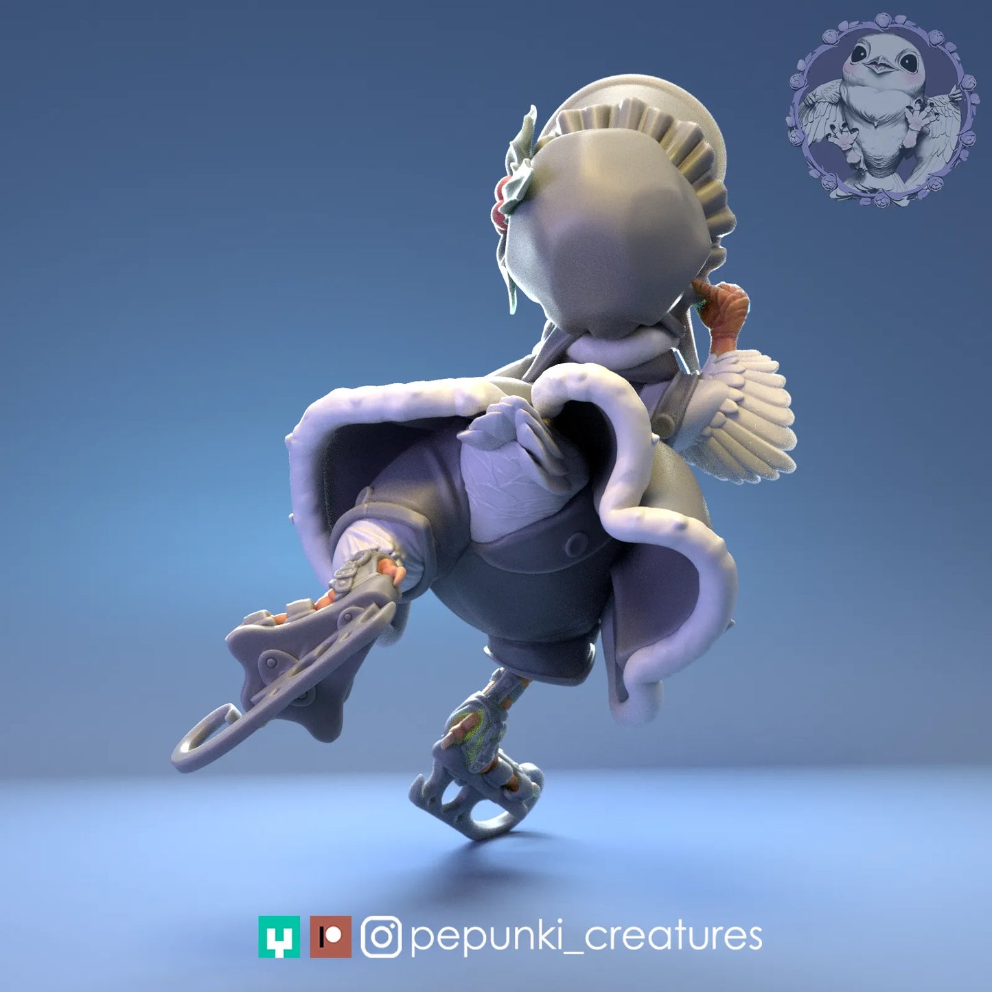 Duck Skates | Tabletop or Display Scale | D&D Humblewood TTRPG Miniature | Pepunki Creatures