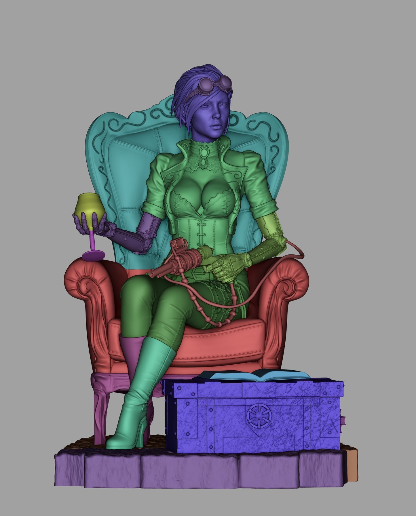 1:12 Steampunk Detective | 3D Printed Resin Garage Kit Figure | CA 3D Studios