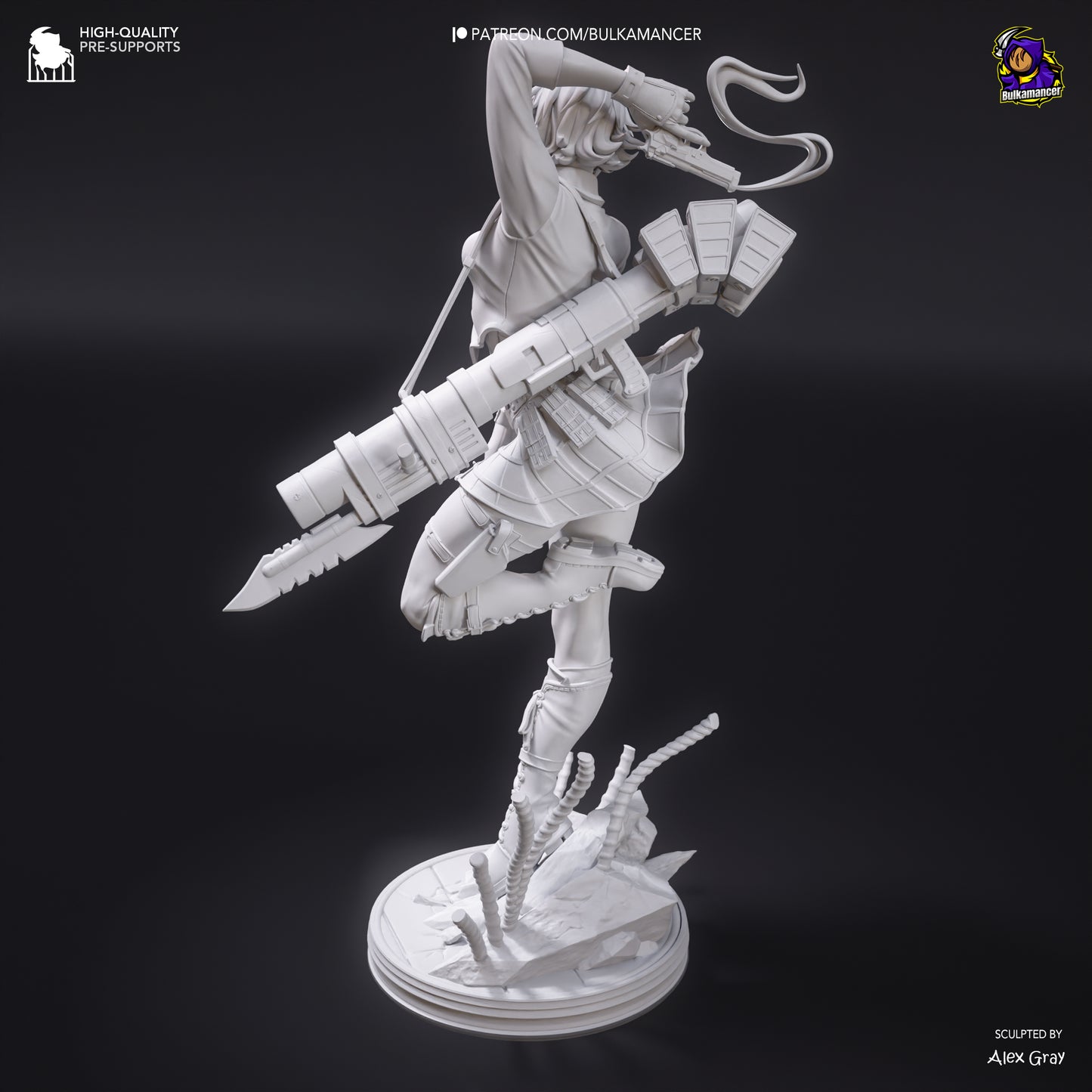 Gunslinger Lady | Resin Garage Kit Figure Game Fan Art | Bulkamancer Sculpts