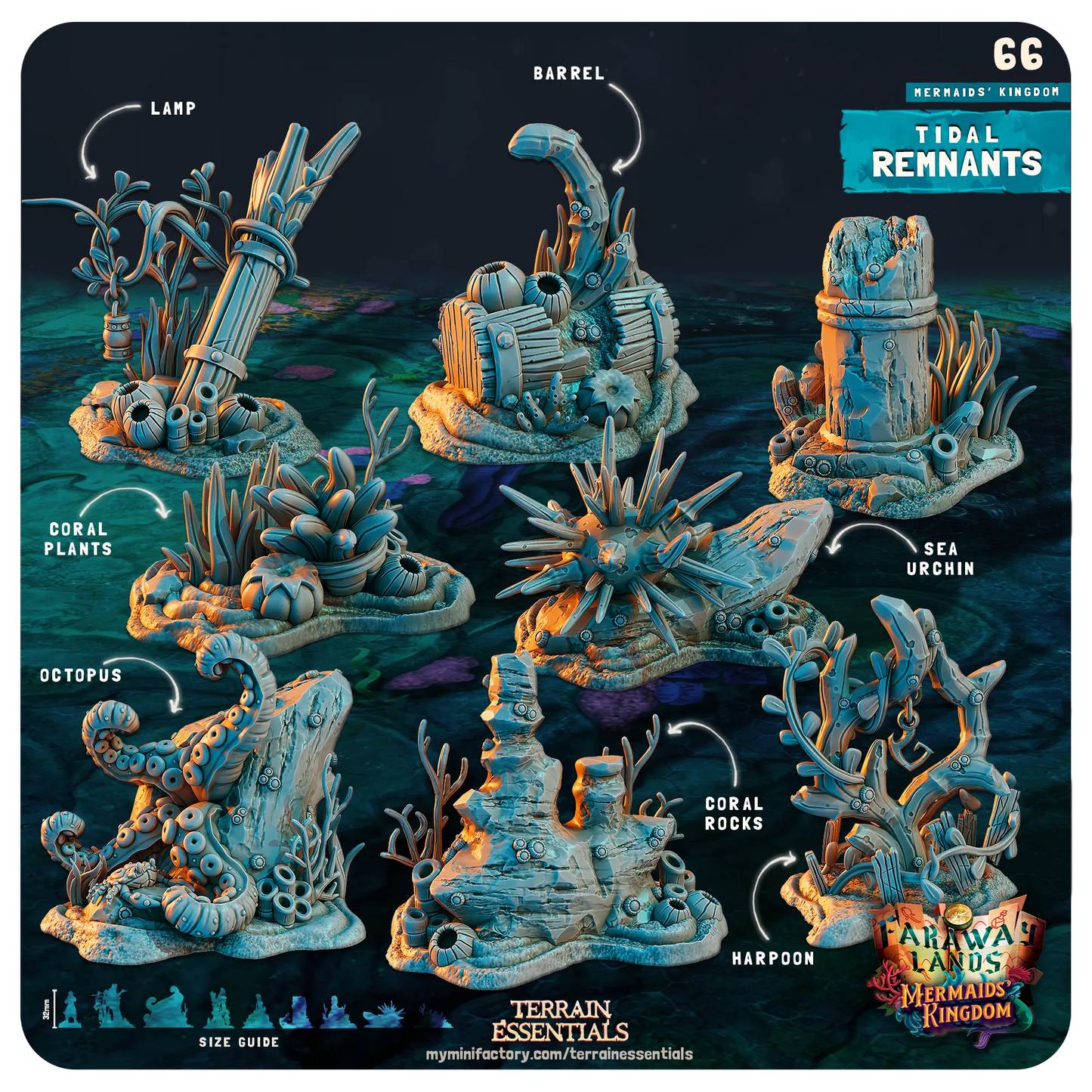 Mermaids Kingdom Set | TTRPG Scatter Diorama Dollhouse Miniature | Terrain Essentials