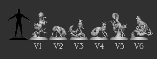 Magic Foxes | TABLETOP SCALE | TTRPG D&D Miniature | White Werewolf Tavern
