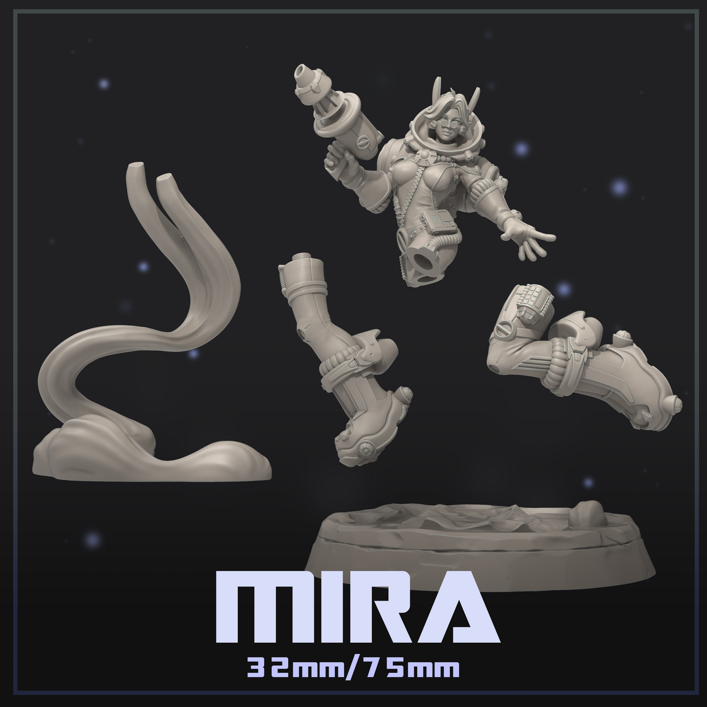 Mira | Tabletop or Display Scale | D&D TTRPG Fantasy Miniature | Dungeons and Maidens