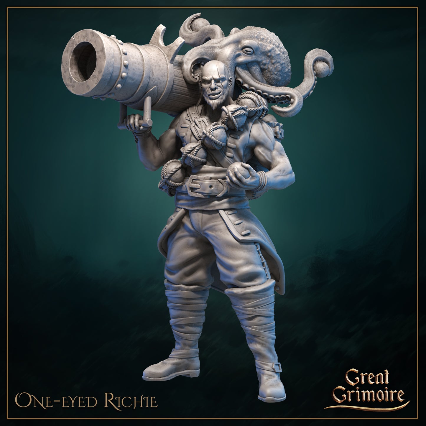 One-eyed Richie, Cannoneer Pirate | Gathering Storm | D&D Tabletop Miniature | Great Grimoire