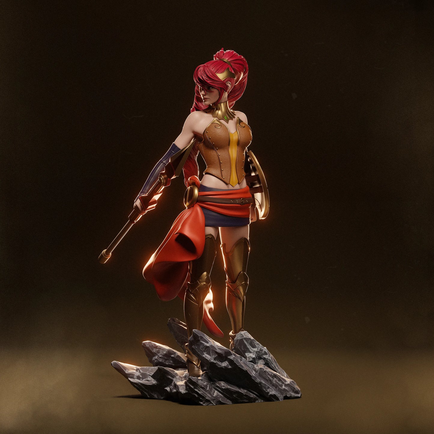 1:12 Red-Haired Champion | 3D Printed Resin Garage Kit Figure | CA 3D Studios - Tattles Told 3D