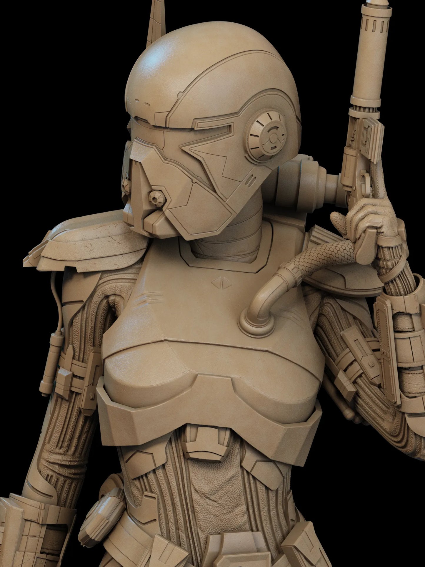 1:12 Armored Bounty Hunter | 3D Printed Resin Garage Kit Figure | CA 3D Studios