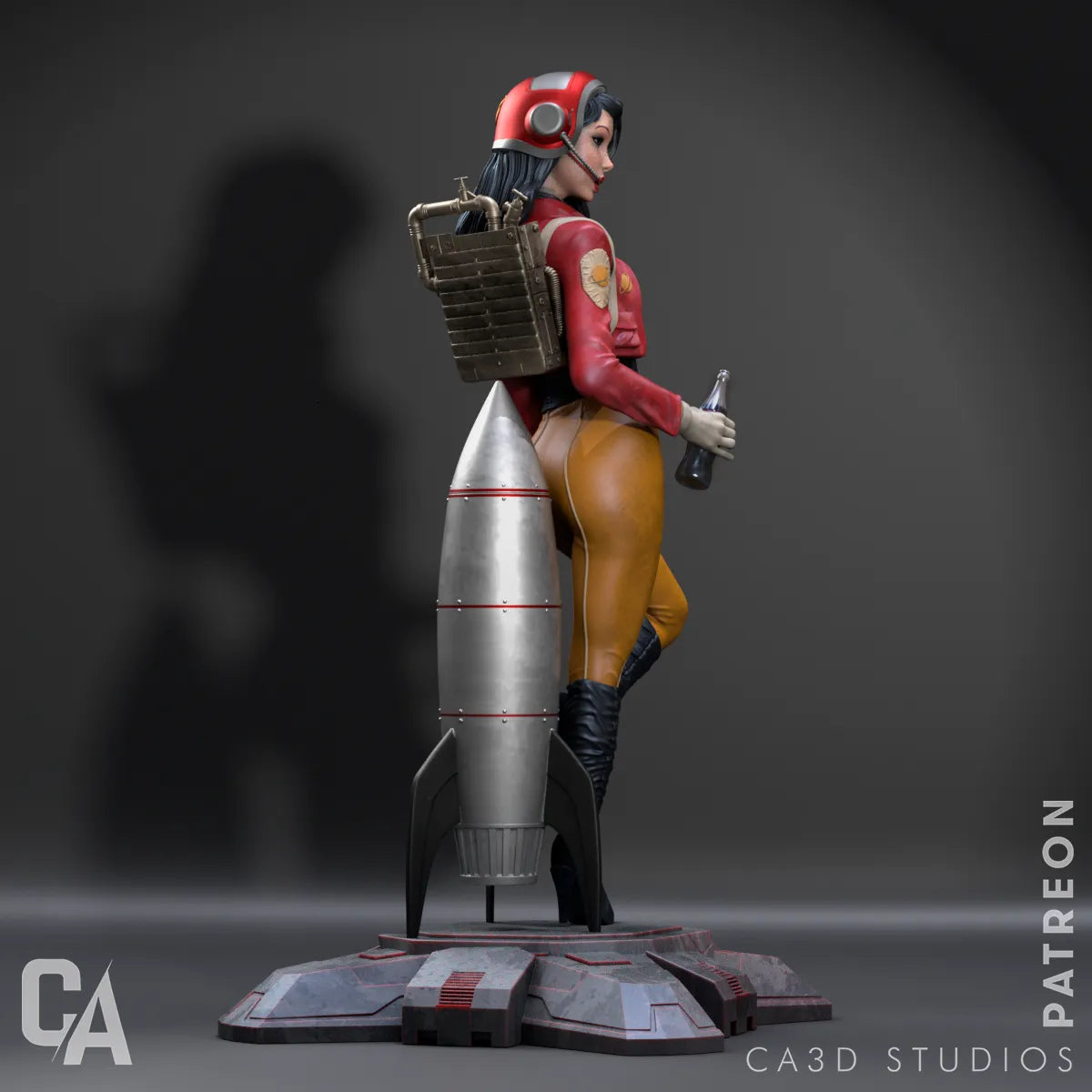 1:12 Retro Astronaut Girl | 3D Printed Resin Garage Kit Figure | CA 3D Studios