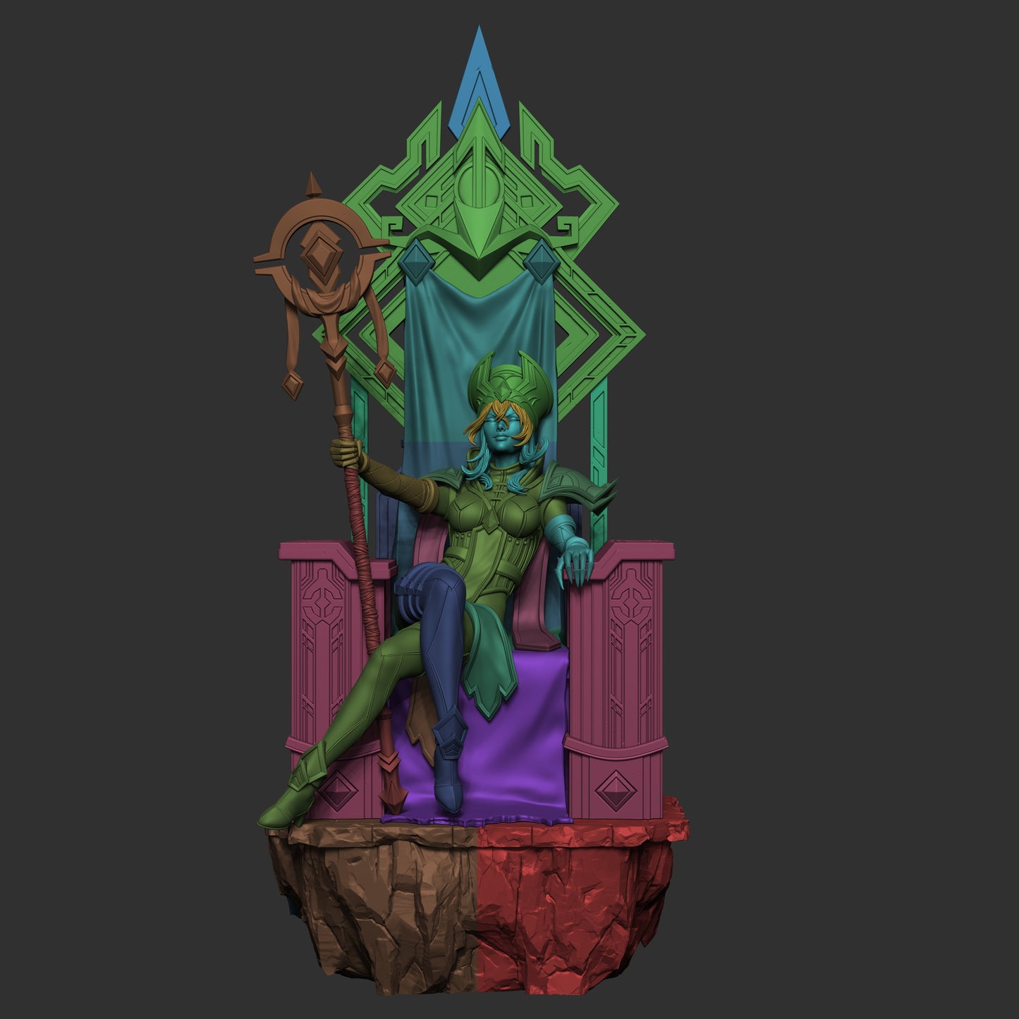 1:12 Scarlet Battle Priestess | 3D Printed Resin Garage Kit Figure | CA 3D Studios - Tattles Told 3D