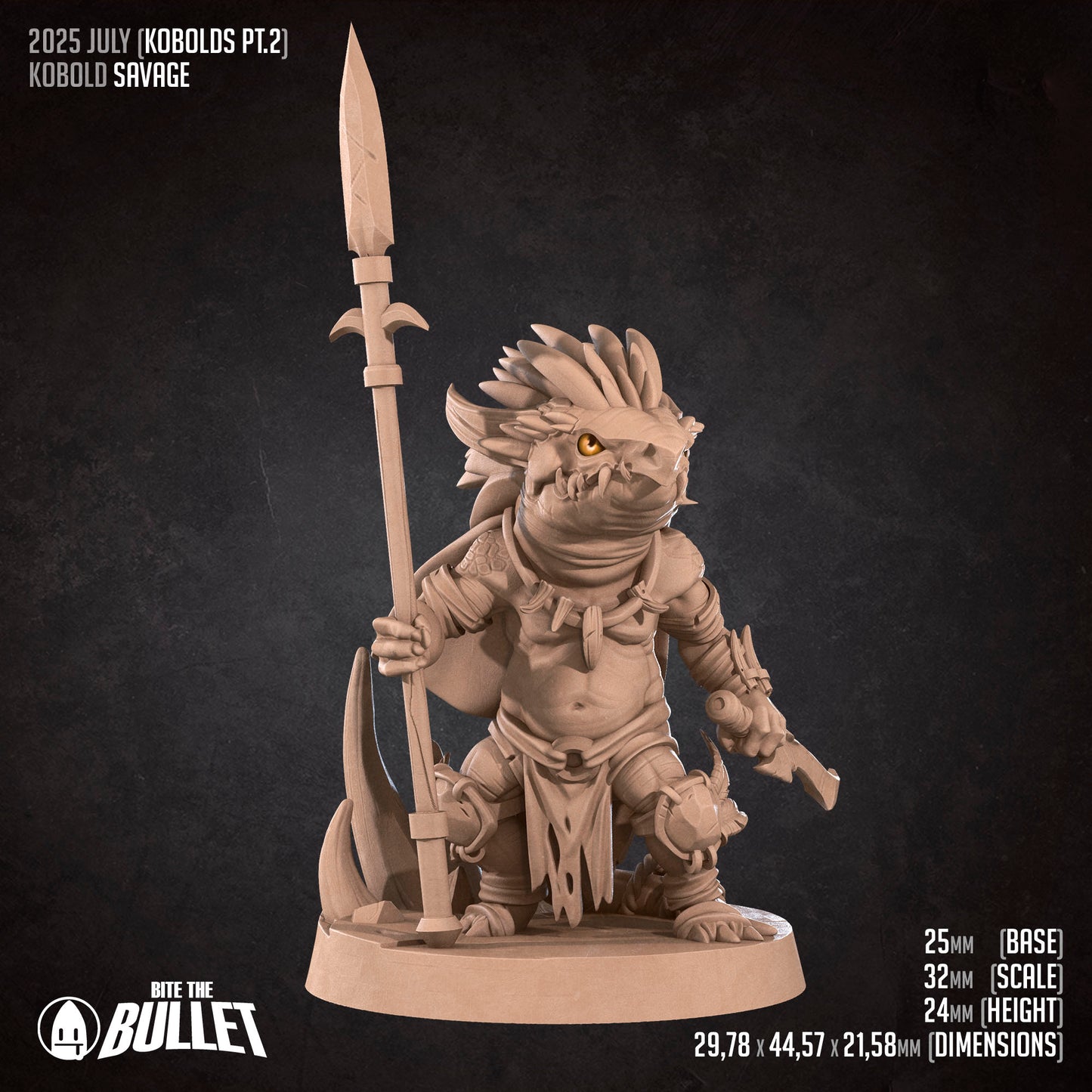 Kobold Savage | D&D TTRPG Miniature | Bite the Bullet