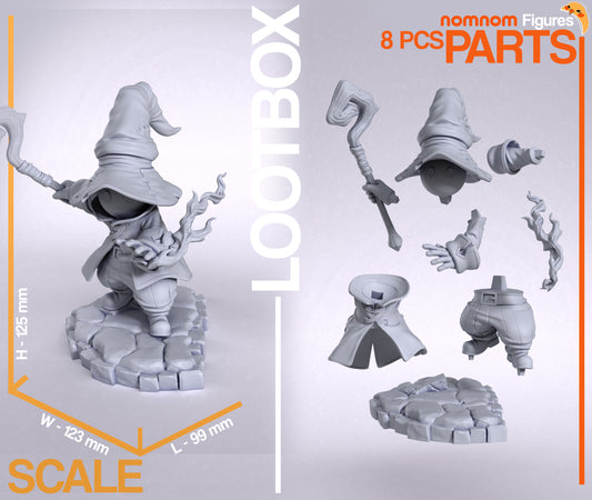 Shy Black Mage | Resin Garage Kit Figure Game Fan Art | Nomnom Figures
