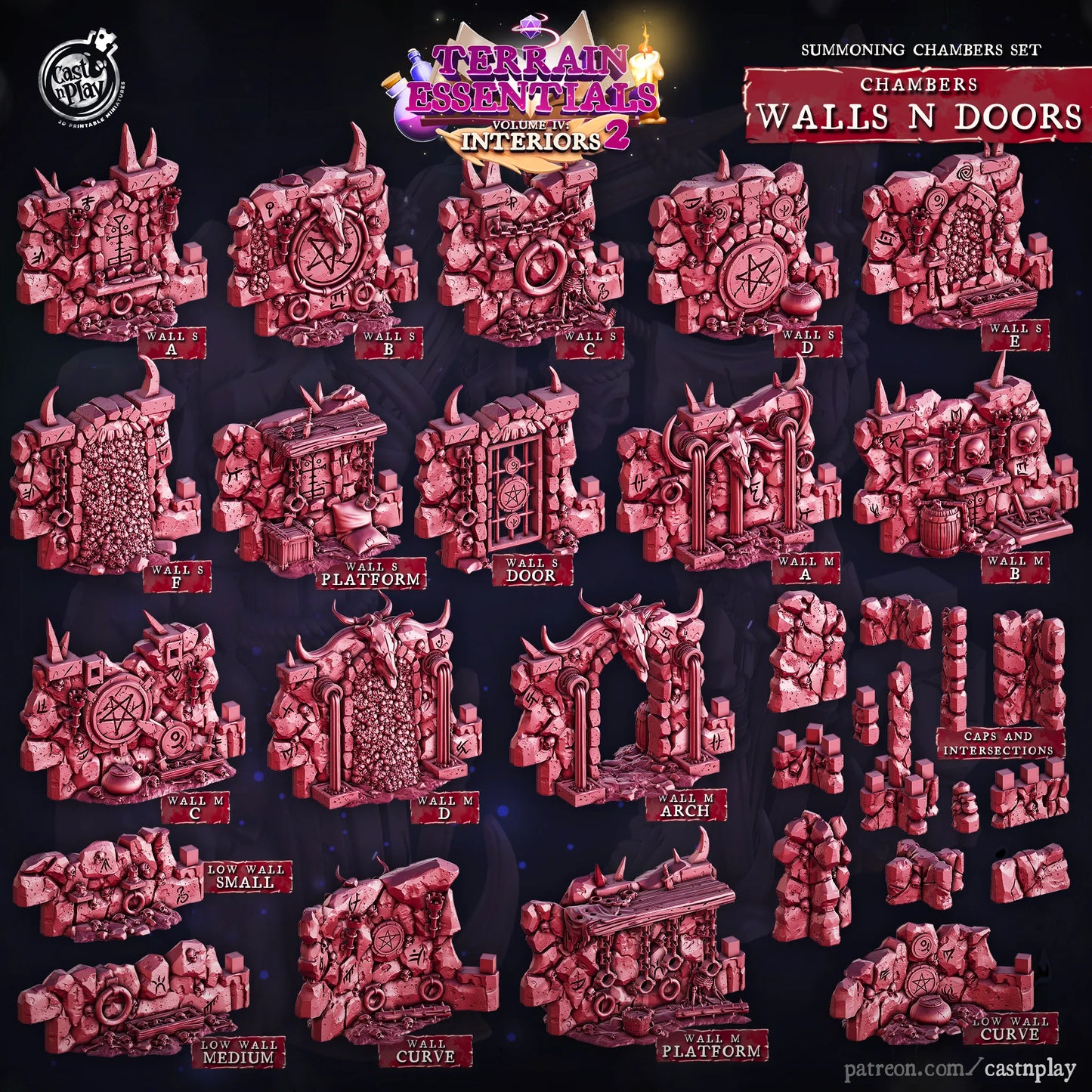 Summoning Chamber Set | TTRPG Scatter Diorama Dollhouse Miniature | Terrain Essentials