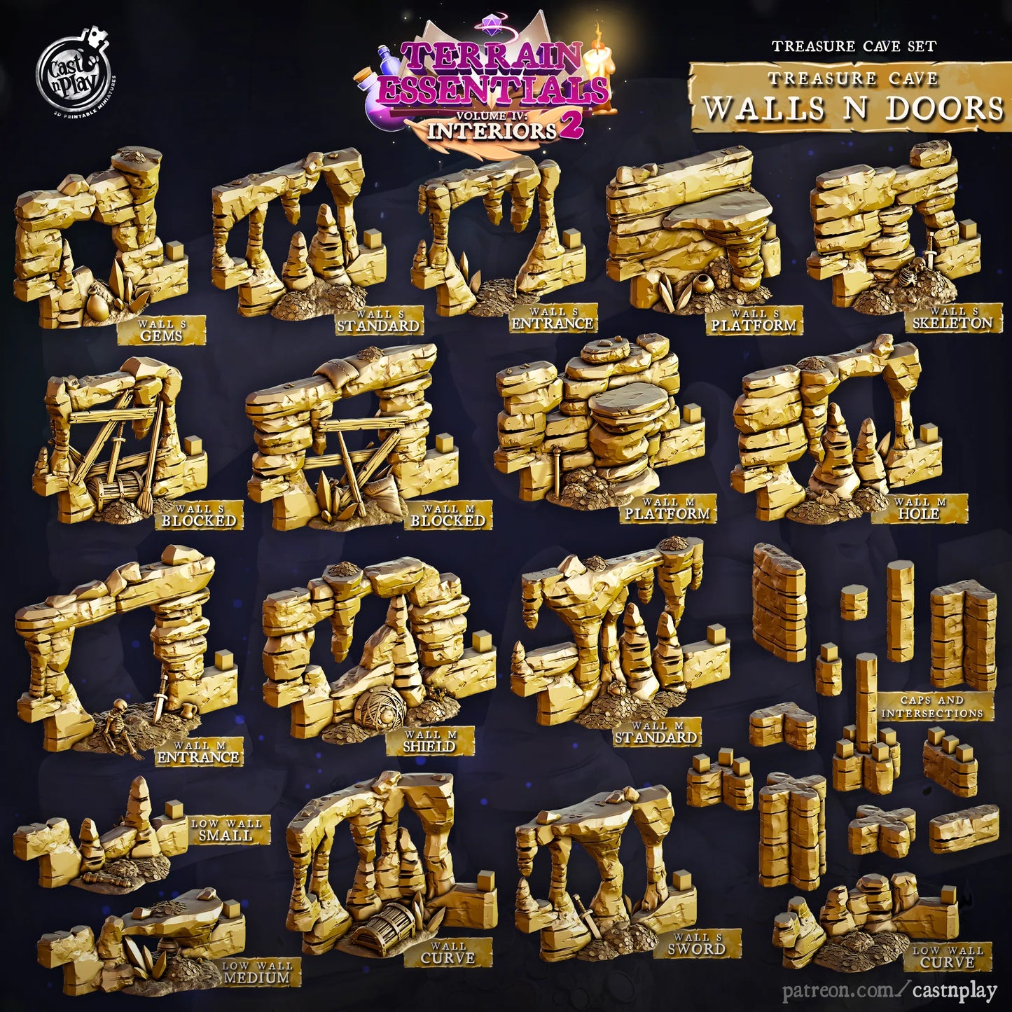Treasure Cave Set | TTRPG Scatter Diorama Dollhouse Miniature | Terrain Essentials
