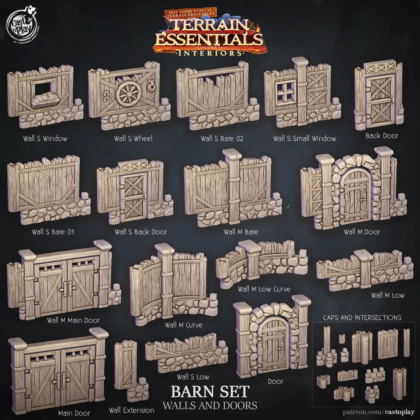 Barn Set | TTRPG Scatter Diorama Dollhouse Miniature | Terrain Essentials